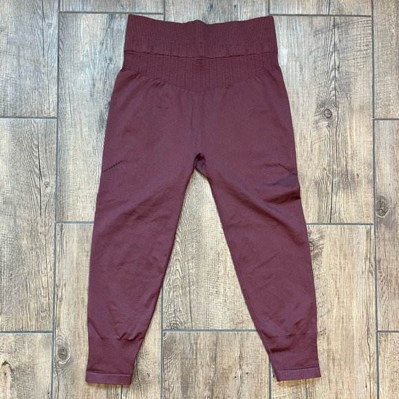 JoyLab Pants - JoyLab Leggings Burgundy High Waisted Seamless Ribbed Waistband Womens Large